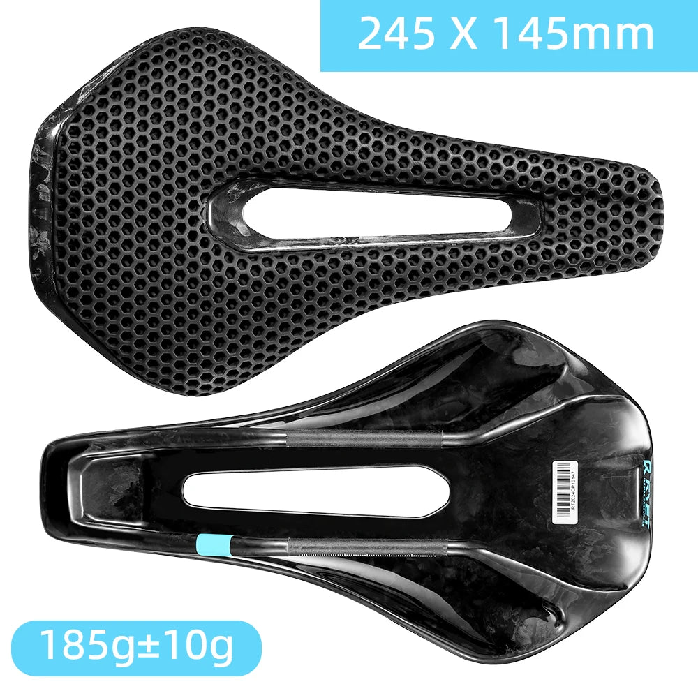RYET 3D Printed Full Carbon Bicycle Saddle 245mm *135/145/155mm Bike Saddle for MTB Gravel Road Bike Seat bicycle parts