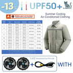Summer 4 Fans Air Conditioning Cooling Vest Men Women Ultralight Outdoor Jacket Sun Protection Windbreaker Travel Fishing Sports