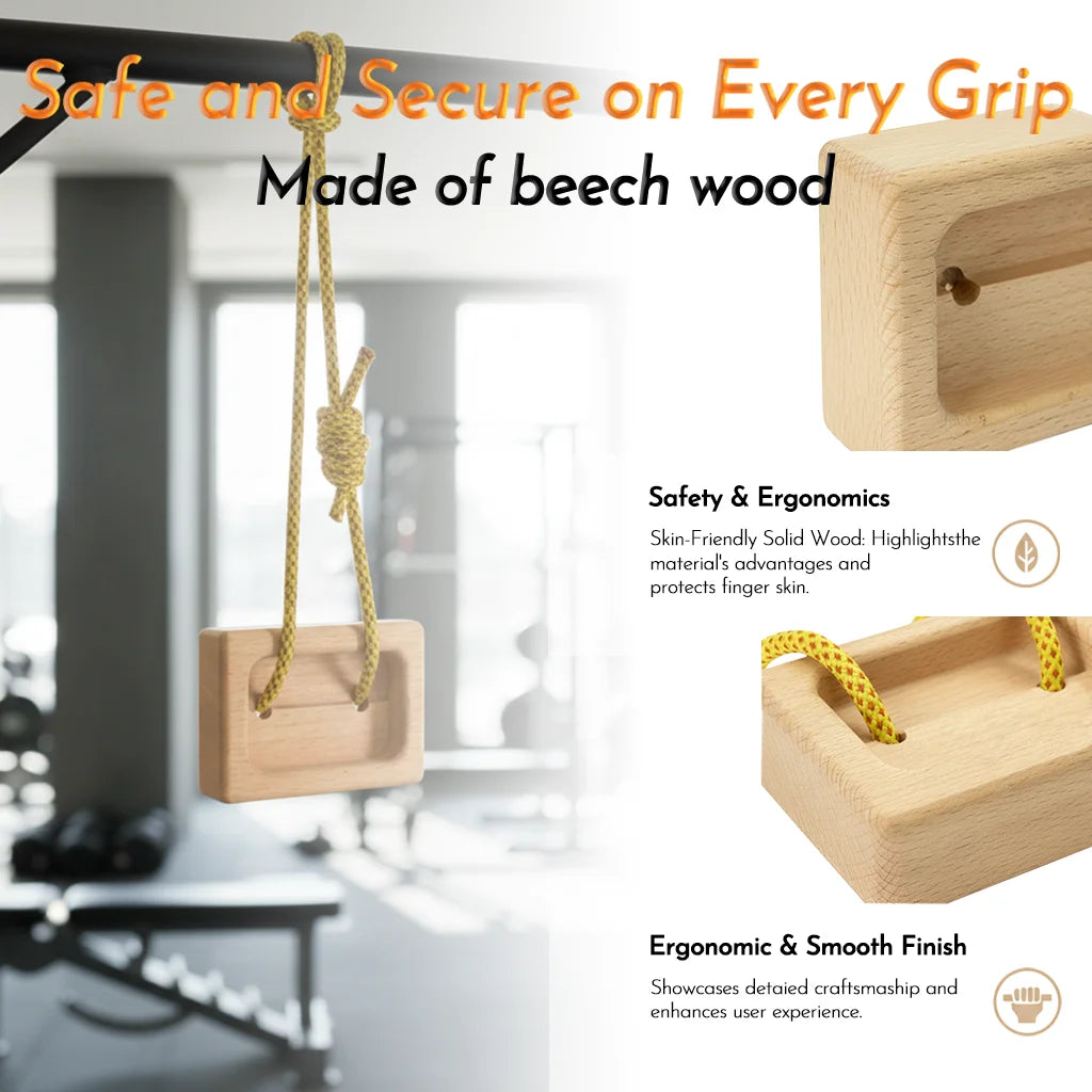 Climbing Hangboard Set with Loading Pin – Dual-Pocket Wooden Pinch Grip Blocks for Finger and Forearm Strength Training