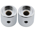 Musiclily Pro 1/4 Inch Steel Fine Knurled Flat Top Control Knobs with Set Screw for Electric Guitar Bass (Set of 2)