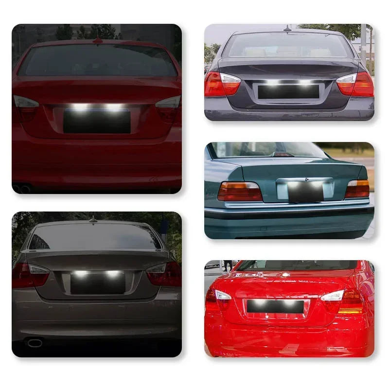 2PCS White LED License Plate Light Lamp For BMW 3 Series E46 4D 1998-2003 5D Touring 1998-2005 Error Free