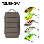 TSURINOYA 50S Vibration Fishing Lure Suit 5pcs 50mm 12.5g TEMPTER Winter Fishing VIB Hard Bait With Lure Box Lipless Tackle Kit