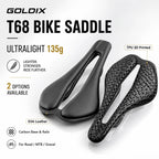 GOLDIX T68 3D Printed Bike Saddle 105g Ultralight Carbon Base Rails TPU 3D Mesh or EVA Leather