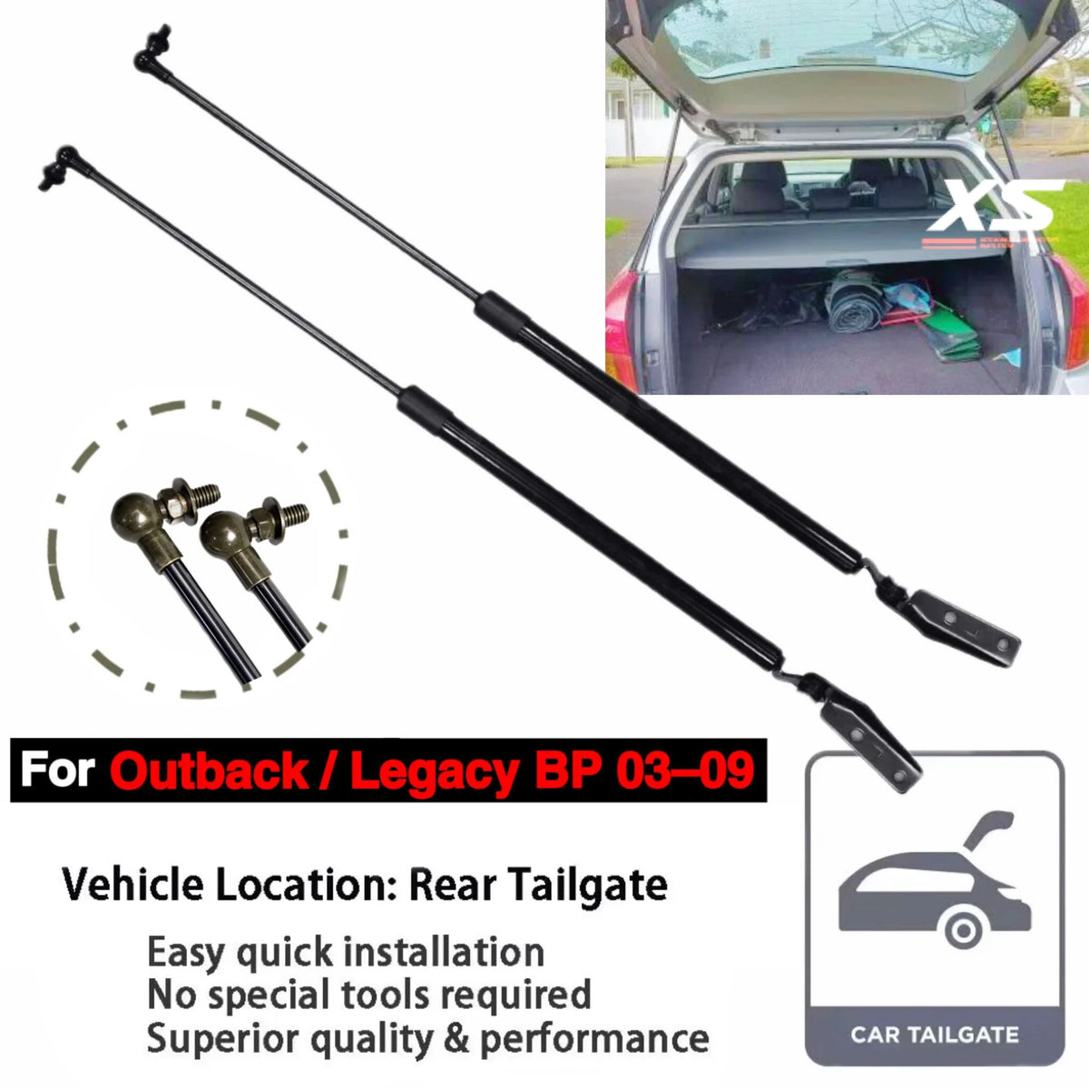 Rear Door Struts for Subaru Outback Legacy BP Wagon Estate 2003-2009 Tailgate Boot Lift Supports Shock Absorber Rods Gas Spring