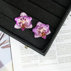 "Resin Coated Natural Dried Phalaenopsis Orchid Flowers - DIY Craft Supplies for Jewelry Making (Earrings/Brooch) Real Preserved