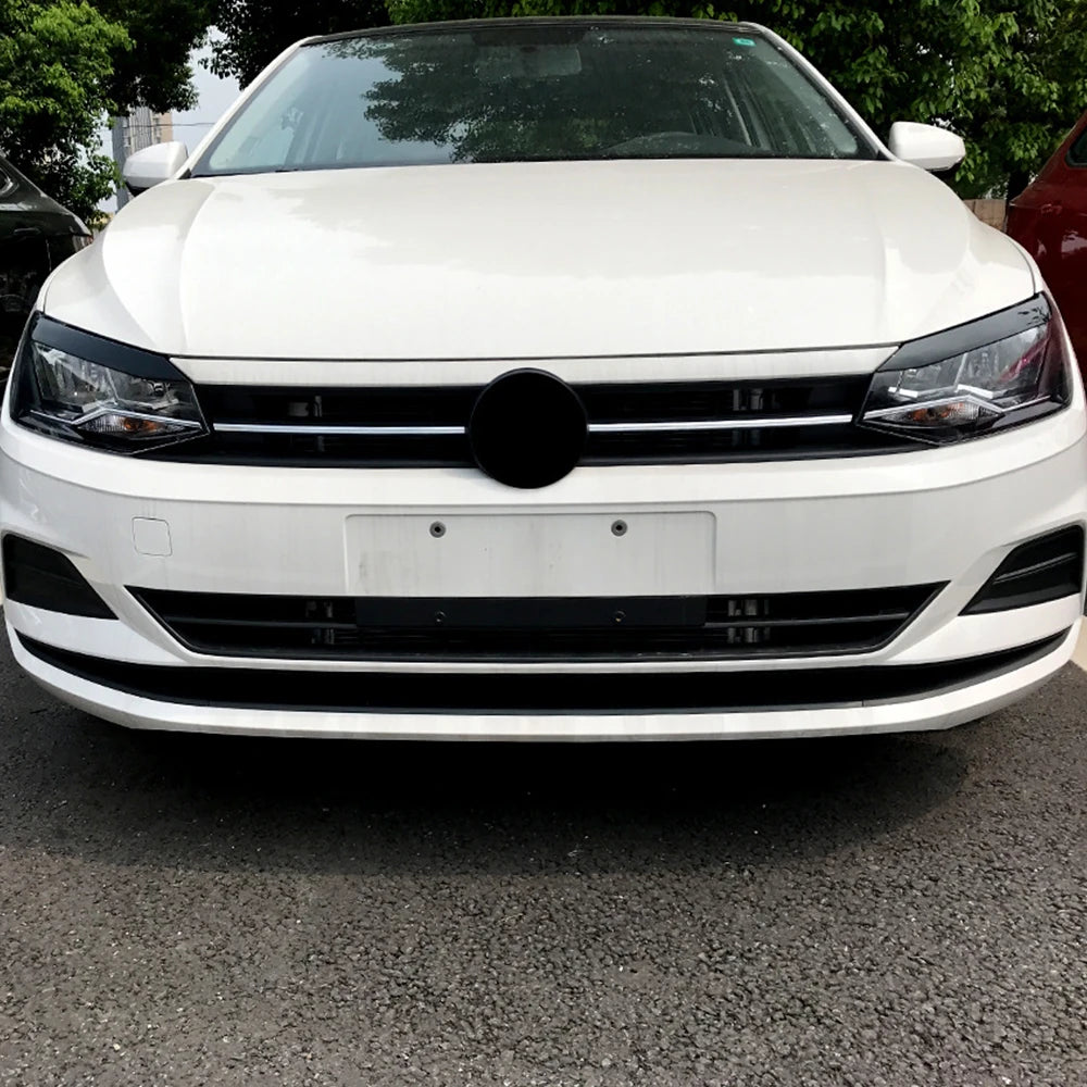 2pcs/set Front Headlight Eyelids Eyebrow Trim Decoration Sticker for VW Polo MK6 2019-2022 Molding Lamp Eyebrow Strips Lid Cover