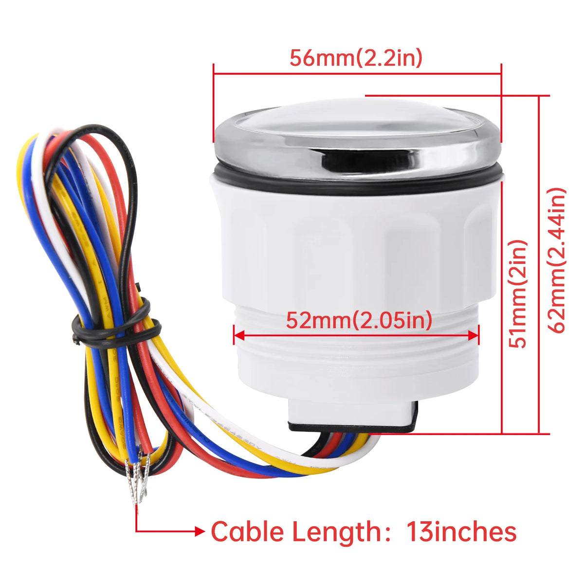 Car Marine Boat Boost Alarm Gauge 2‘’ 52mm Oil pressure Meter Water Level Fuel Temperature 12V 24V Voltmeter Accessories Meter