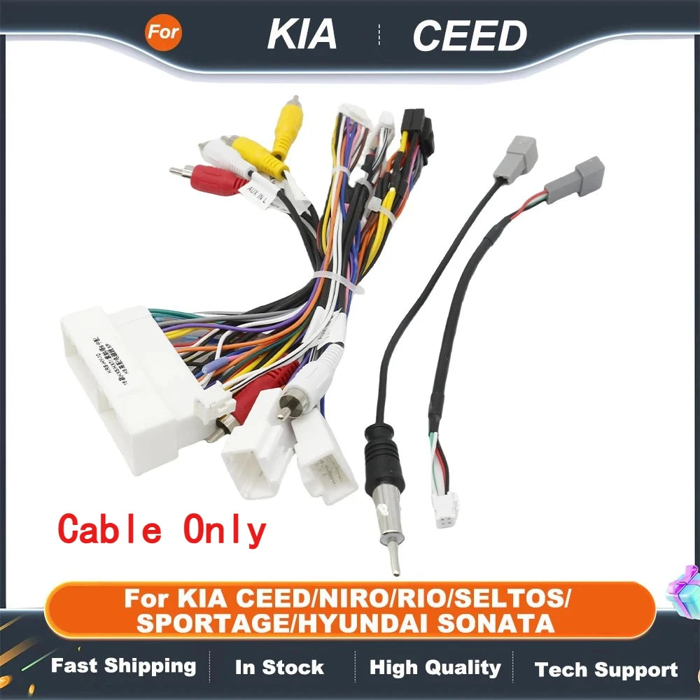 For KIA CEED/NIRO/RIO/SELTOS/SPORTAGE/HYUNDAI SONATA 9 Android 2 Din GPSCar Radio Canbus Decoder Wiring Harness Adapter HY-SS-04