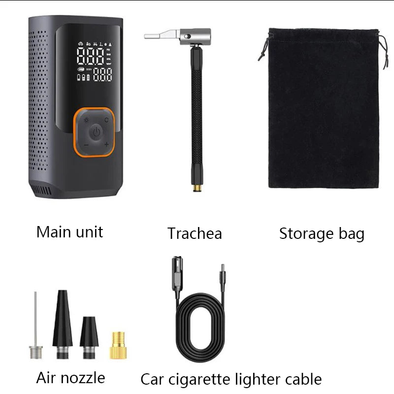 Car mounted inflation pump tire pressure measurement air pump electric bicycle portable air pump