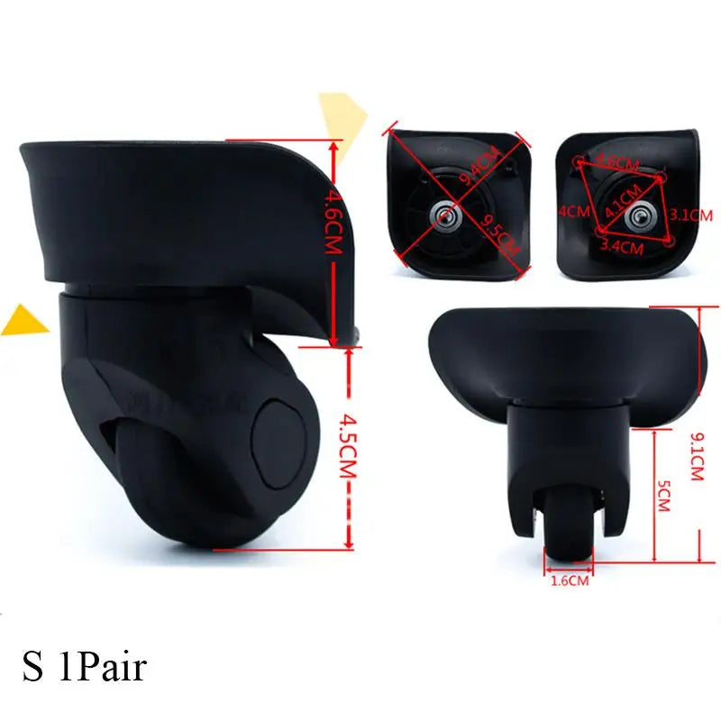 1 Pair Replacement Luggage Wheels For Suitcases Silent Luggage Spinner Caster A08 Rubber Wheels High Quality Trolley Accessories