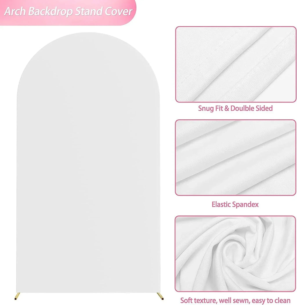 Red Embroidered Hibiscus Pattern Arched Background Cover for Birthday Bride Shower Decoration Photography Background