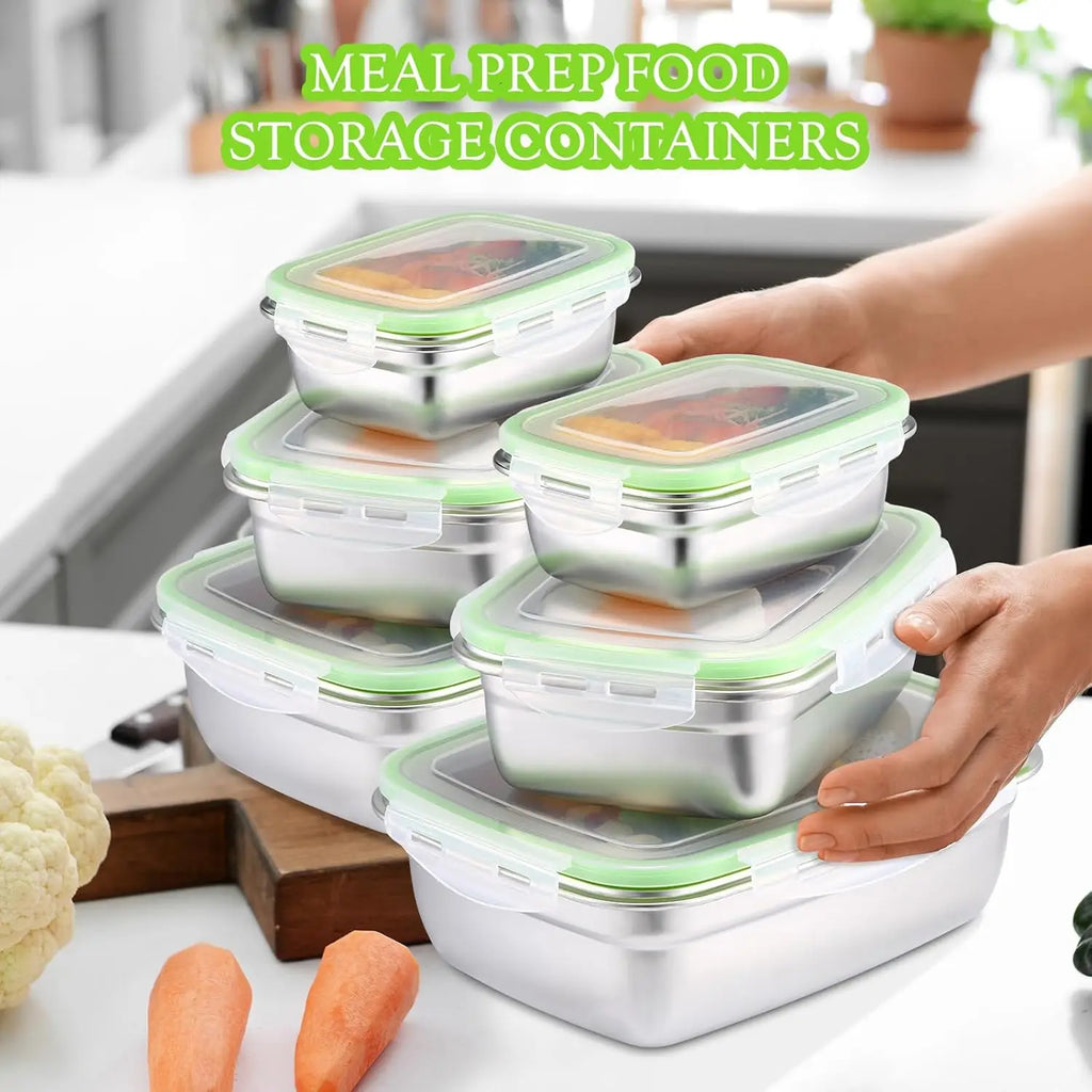 350/550/850ML Large Stainless Steel Food Container Thickened Camping Picnic Box Leak-proof Sealed Refrigerator Lunch Bento Boxes