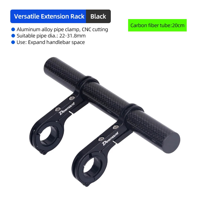 10/20/25/30cm Bicycle Handlebar Extended Bracket Bike Headlight Mount Bar Computer Holder Lamp Support Rack Alloy Fiber Stand
