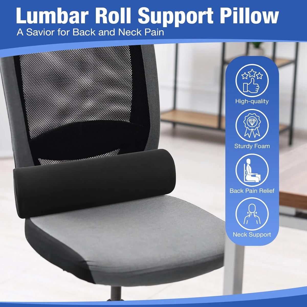 Ergonomic Back Support Cushion Waist Pillow Auto Seat Back Cushion Memory Foam Lumbar Support for Car Chair Office Accessories