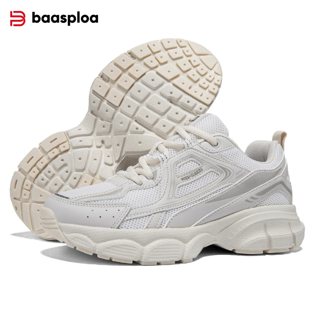 Baasploa Women Sport Shoes Mesh Breathable Lightweight Casual Walking Shoes Female New Comfort Running Shoes Non-slip 35-42