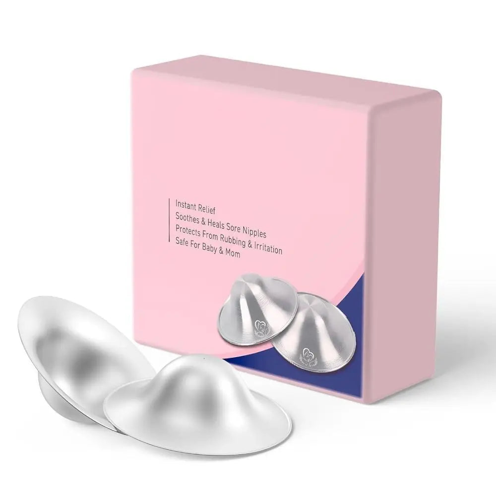 Hot Soothing Nipple Shields Healing Silver Breastfeeding Essentials Easy to Use Original Nipple Covers for Nursing Newborn