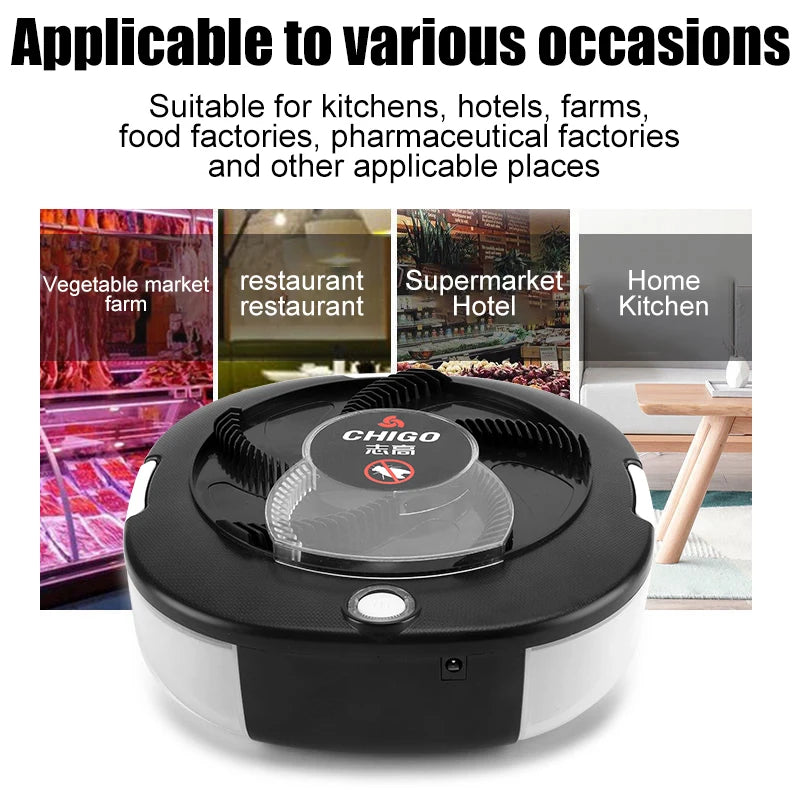 Flycatcher Rechargeable/USB Electric Fly Trap CHIGO Safety Insect Flytrap Indoor/Outdoor Pest Catching Tool For Kitchen Garden