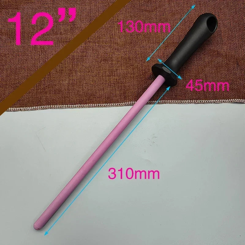 8/10/12 Inch Professional Ceramic Knife Sharpener Rod Durable Knife Grinder With Non-Slip Handle Kitchen Knife Sharpening Blade