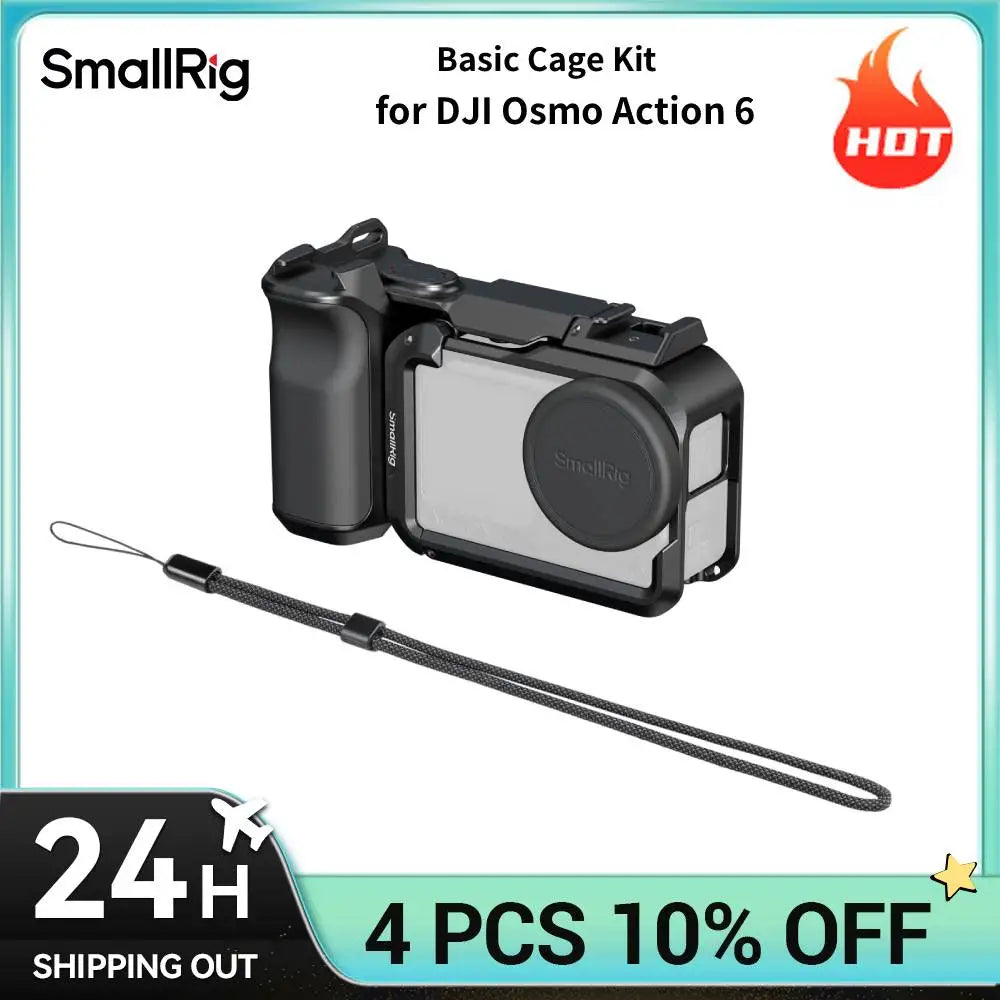 SmallRig Cage Kit for DJI Osmo Action 6 with Handle, Wrist Strap, Built-in Tool