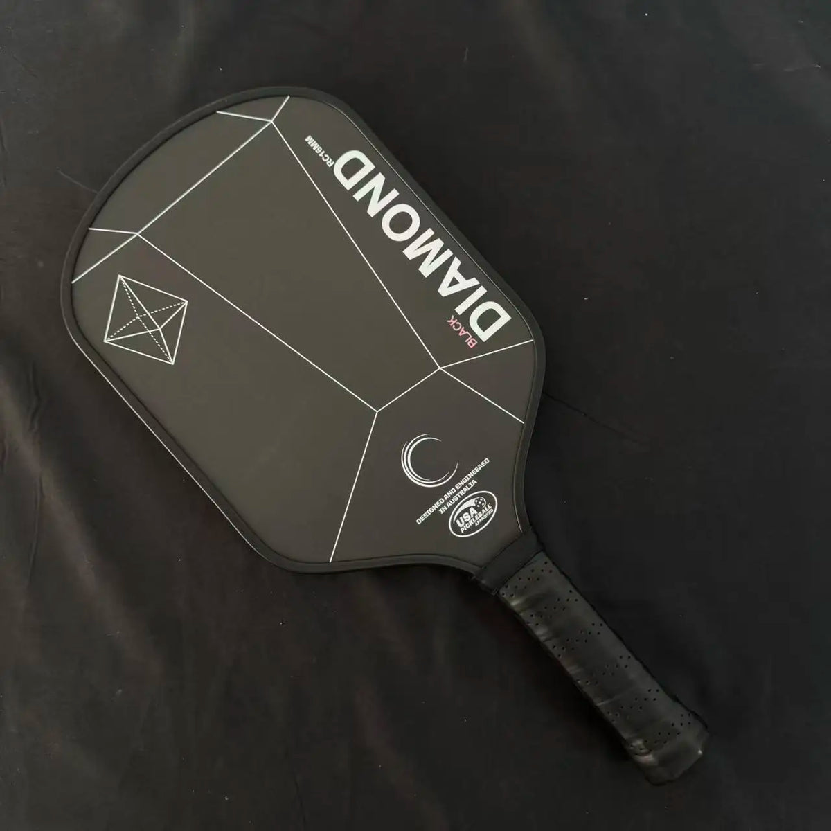 Double Black Diamond 16mm pickleball Paddle, T700 carbon fiber black matte surface, good spin performance