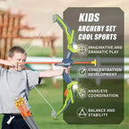 Bow and Arrow Set Light Up Archery Toy Kids Outdoor with Standing Target Birthday Gifts Indoor Games Toys Children New Year Gift