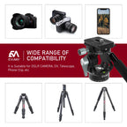Mini Hollow Hydraulic Head Tripod Tilt Head Camera Video Head with Handle for Tripod Monopod Arca Q.R Plate for Dslr Camera