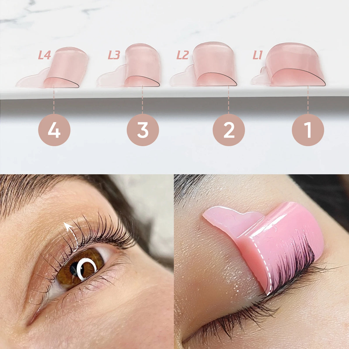 Libeauty New 4 Pairs Free Glue Silicone Eyelash Perm Rod Shield Lash Lift Pad Lifting 3D Eyelash Curler Accessories Makeup Tools