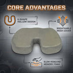 Travel Seat Cushion Memory Foam U-Shaped Pillow for Chair Car Office Hip Support Breathable Comfortable Pad Lumbar Back