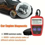 MS309 OBD2 Scanner Diagnostic Code Reader, Check Engine Fault Code Tool, Red/Black