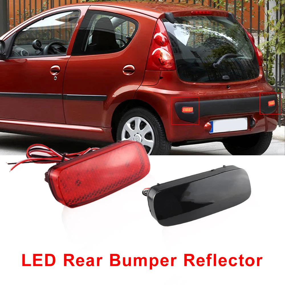 2X Red LED Rear Bumper Reflector Light 6340E6,6340E7 For Citroen C1 C5 For Peugeot 107 206 607 Expert For Fiat Scudo 2007-up
