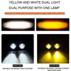 Pair 100W Motorcycle Headlight Fog Lights Led Auxiliary Driving Light Spotlight Headlamp Dual Color Flasher Farol Moto Fog Lamp.