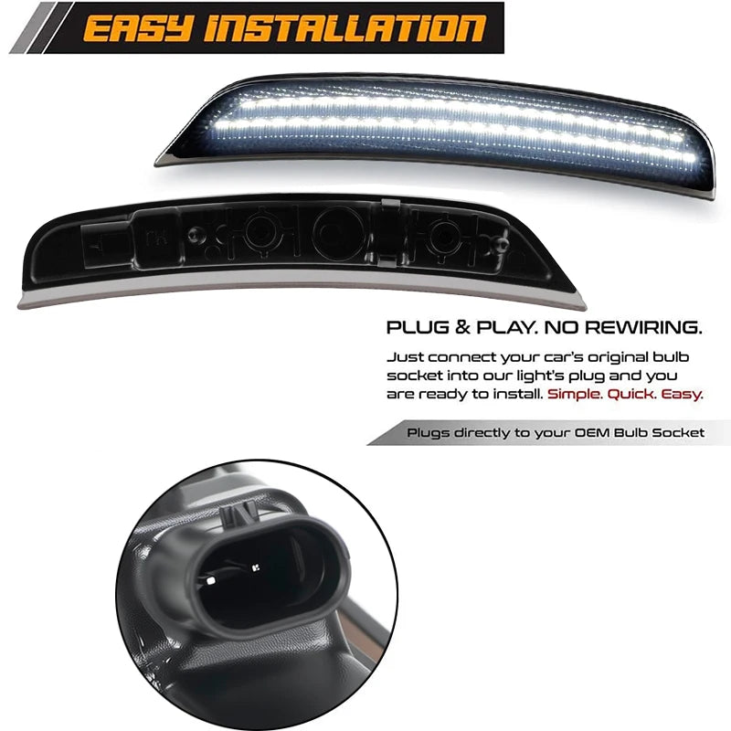 2Pcs For Dodge Durango 2021-2025 LED Side Marker Lights Front Bumper Fender Turn Singal Lamps White Car Accessories OEM#68476819