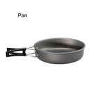 Outdoor camping cookware set aluminum non stick pot portable outdoor tableware cookware cooking pot bowl hiking BBQ picnic
