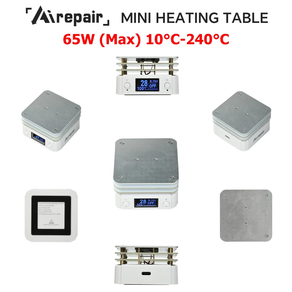 NEW 65W 20V PD Constant Temperature Heating Station 10-240°C Adjustable PCB SMD Board Soldering Plate for Soldering Repair DIY
