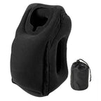 Flocked Inflatable Air Cushion Travel Pillow Headrest Chin Support Cushions for Airplane Plane Car Office Rest Neck Nap Pillows
