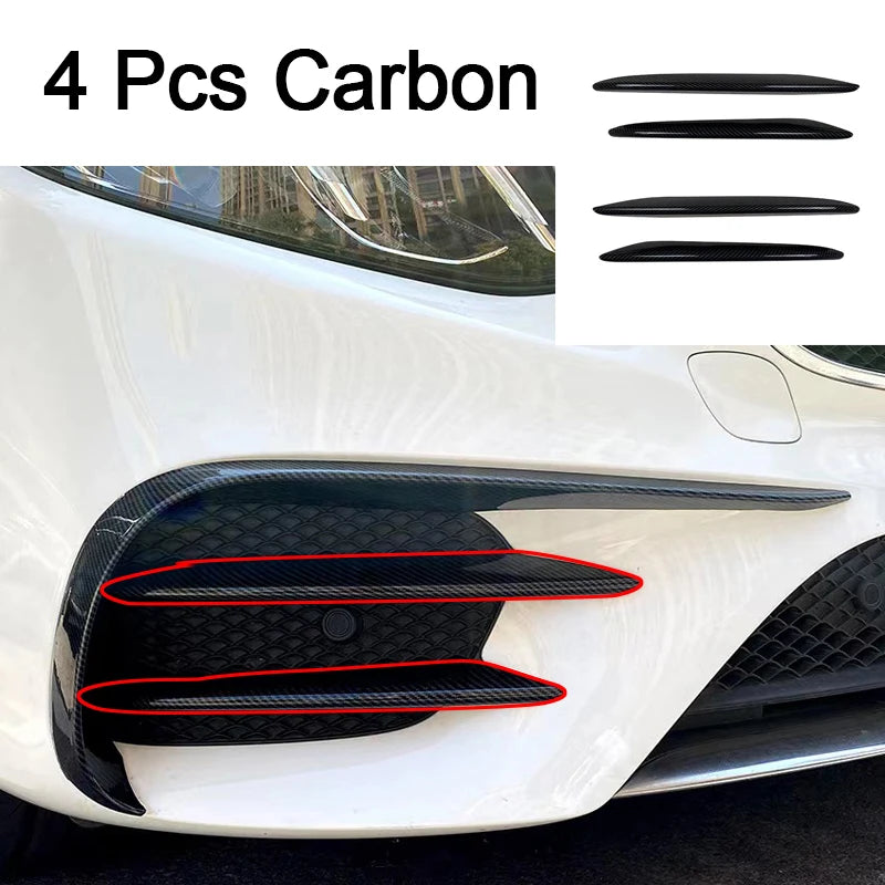 Car Front Bumper Splitter Spoiler For Mercedes Benz E Class W213 2016-2020 Spoiler Fog Light Trim AMG Wind Knife Car Accessories