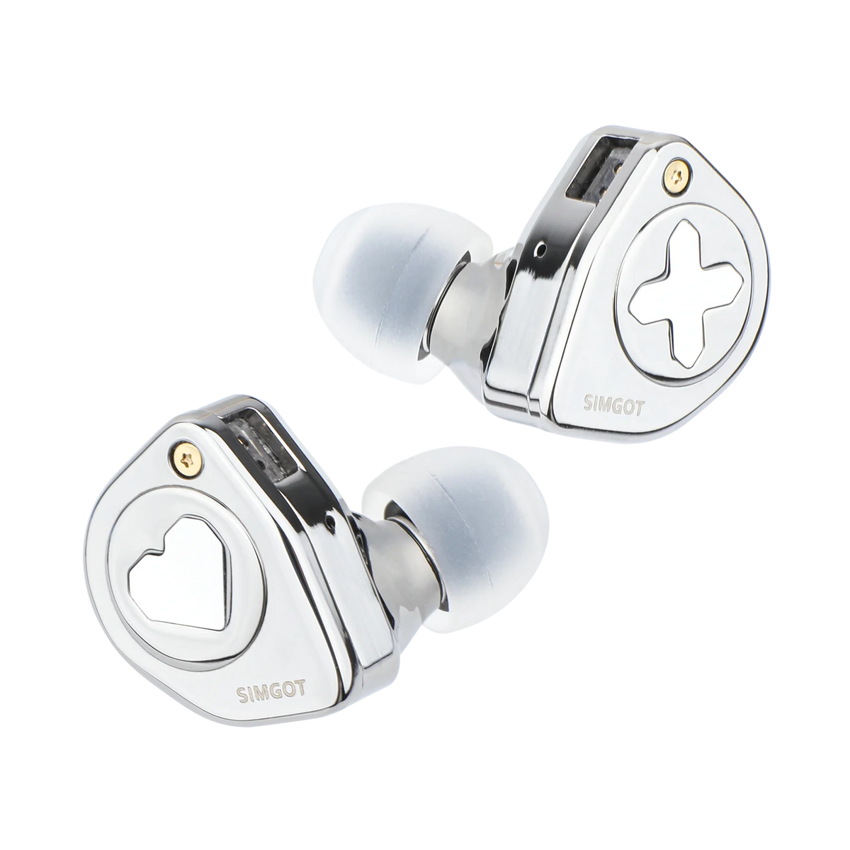 SIMGOT EW300 IEM HIFI Earphones 1DD+1Planar+1PZT Hybrid Driver with Detachable Nozzles Silver-Plated OFC IEM Cable for Musician