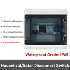 AC Combiner Box 230V 10A~63Amp Circuit Breaker SPD Household/Solar Overvoltage/Undervoltage/Short Circuit/Lightning Protector
