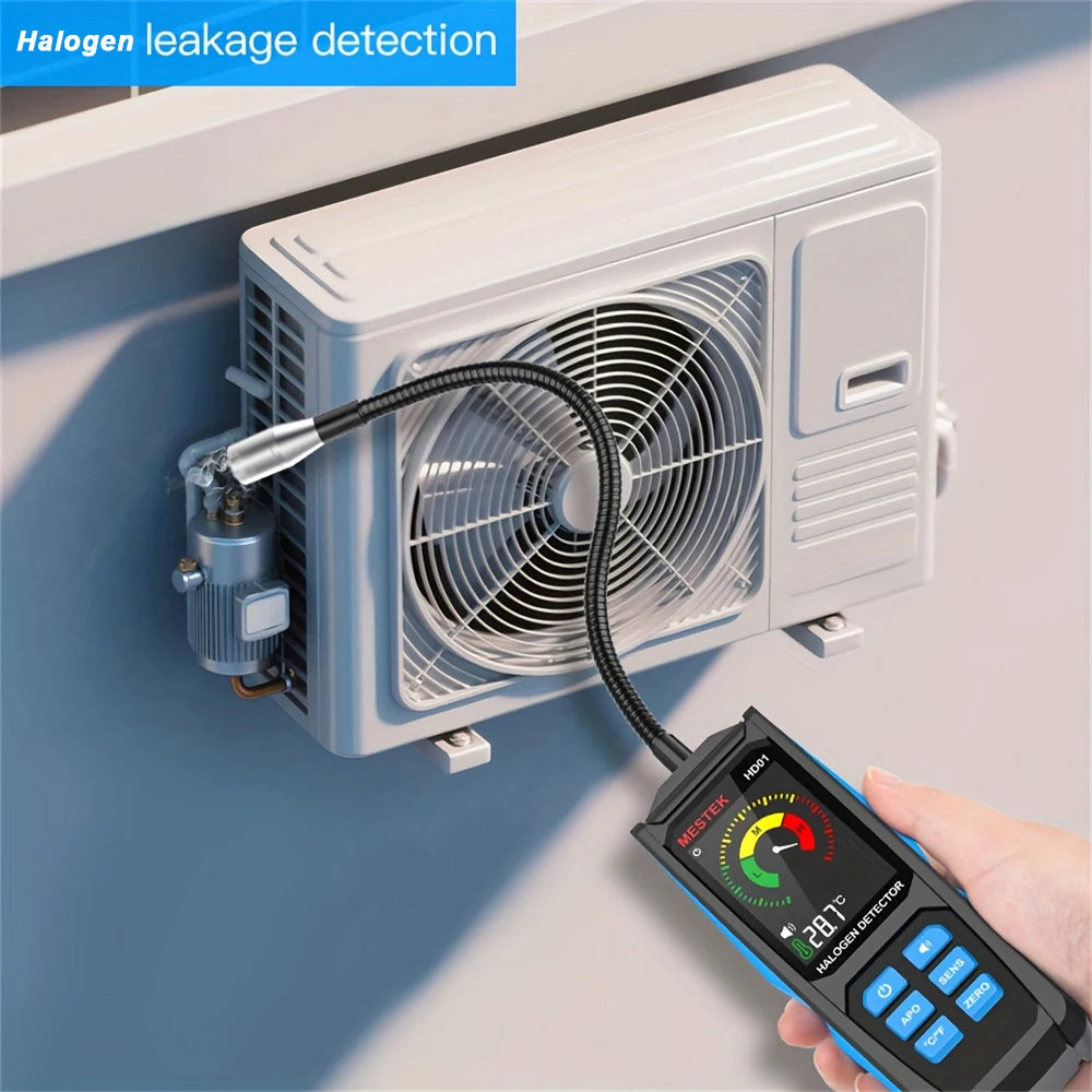 Air Conditioning Leak Detector Refrigerant Halogen Tester Meter HFC HCFC CFC PFC HFO R22 R32 R134A Combustible Gas Detector