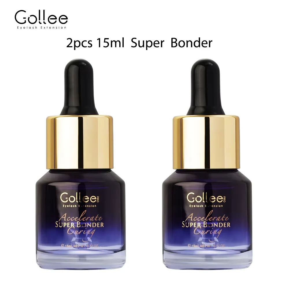 Gollee Eyelash Extension Super Bonder/Primer 15ml Fixing Agent Adhesive, White/Purple