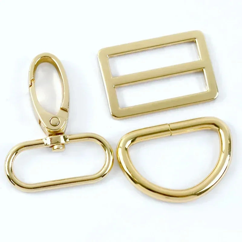 2/3Sets 16-38mm Bag Strap Lobster Buckle Metal Tri-glide Clasp For Webbing Adjuster D Ring Pet Collar Hook Hardware Accessories