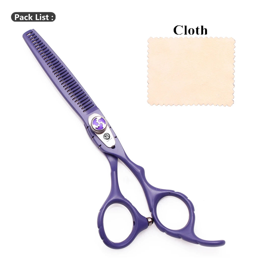 Purple Dragon Hair Scissors Professional 6" Japan Stainless Hair Cutting Scissors Barber Shop Hairdressing Thinning Shears Z1019