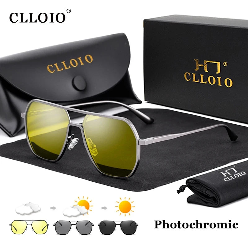 CLLOIO Polarized Driving Sunglasses UV400 Anti-Glare Day Night Vision, Photochromic