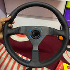 350mm MonteCarlo Leather Steering Wheel for MOMO NRG HKB OMP SPARCO hubs