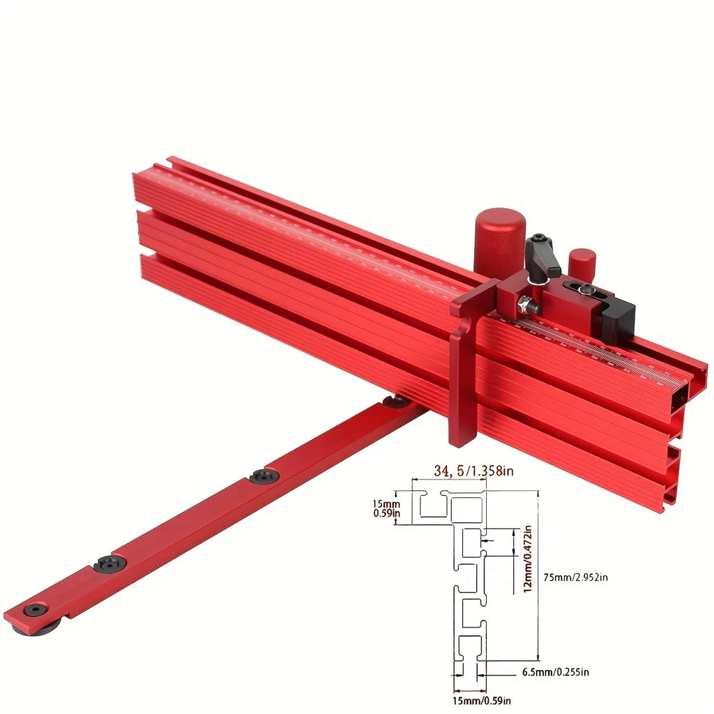 1 Set Miter Gauge and 400MM Aluminium Profile Fence With Track Stop Sawing Assembly Angle Ruler for Table Saw Router Table Woodw