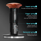 AliKisscafe Coffee Tamper Impact 4 Spring Constant Pressure 30lb 51mm 53.3mm 58.5mm For Breville Espresso Accsesory Barista Tool