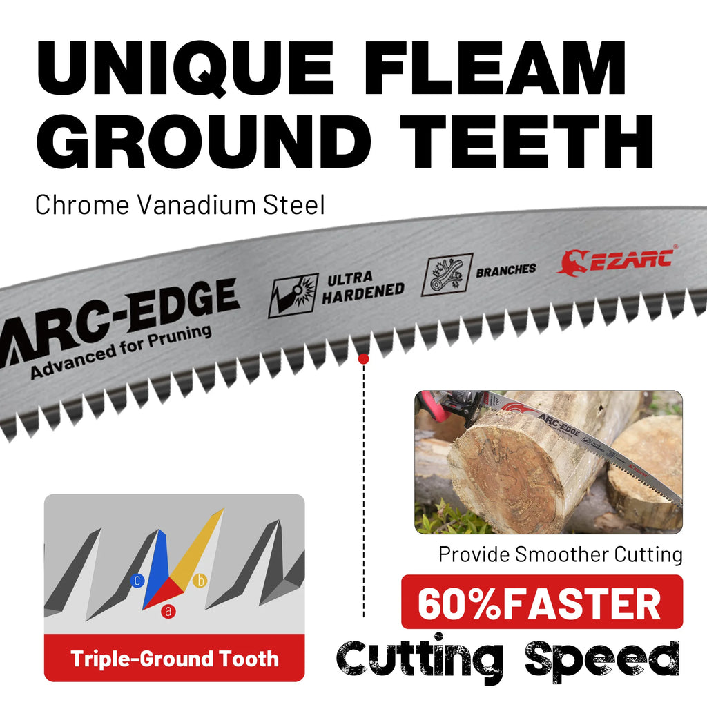 EZARC 12 Inch Wood Pruning Reciprocating Saw Blades, 300mm Japanese Teeth Saw Blades 6TPI Arc Edge for Tree Trimming