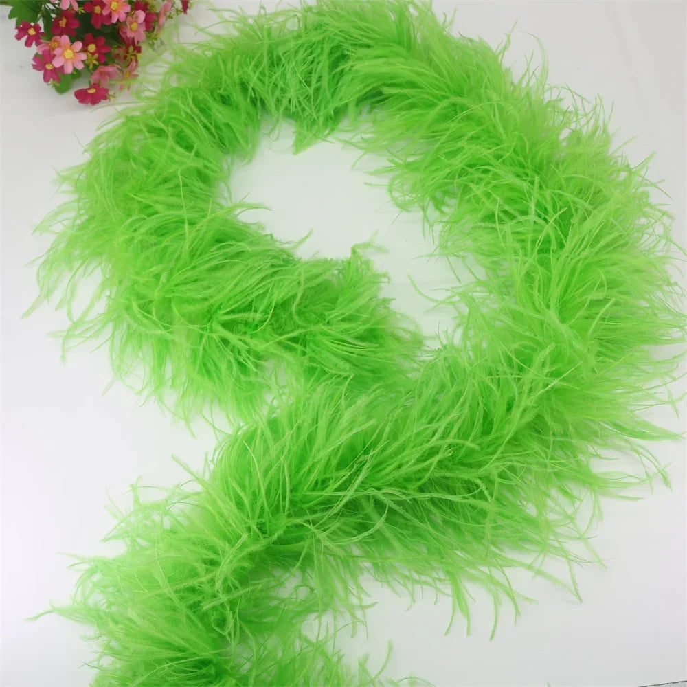 6 Layer Ostrich Feathers Boa Wedding Accessories Plumas De Faisan 2 Meters Clothing Plume Art and Craft Supplies Party Dresses