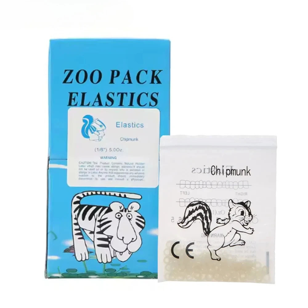 5000Pcs Dental Rubber Bands Orthodontic Ligation O-Ring For Teeth Braces Elastics Traction Rings Zoo Pack 2.5/3.5//4.5/5.0/6.5OZ