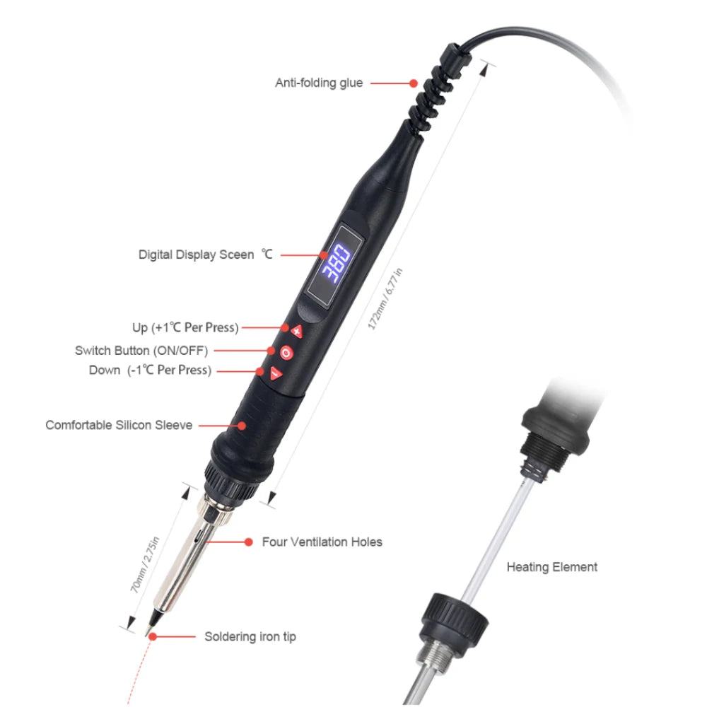 JCD 750W Micro Heat Gun Rework Soldering Air Station LCD Digital Hair Dryer 220V 110V For BGA SMD Hot Air Soldering Tools 8208